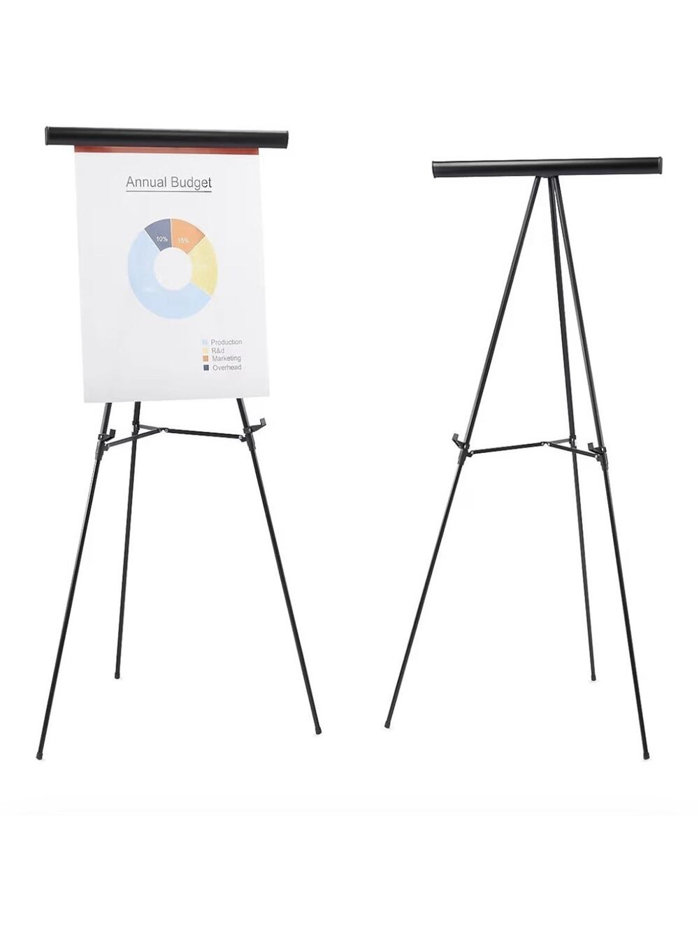 Staples Dual-Purpose Easel Adjustable Height 35"-65" Supports Up To 20 lbs Black